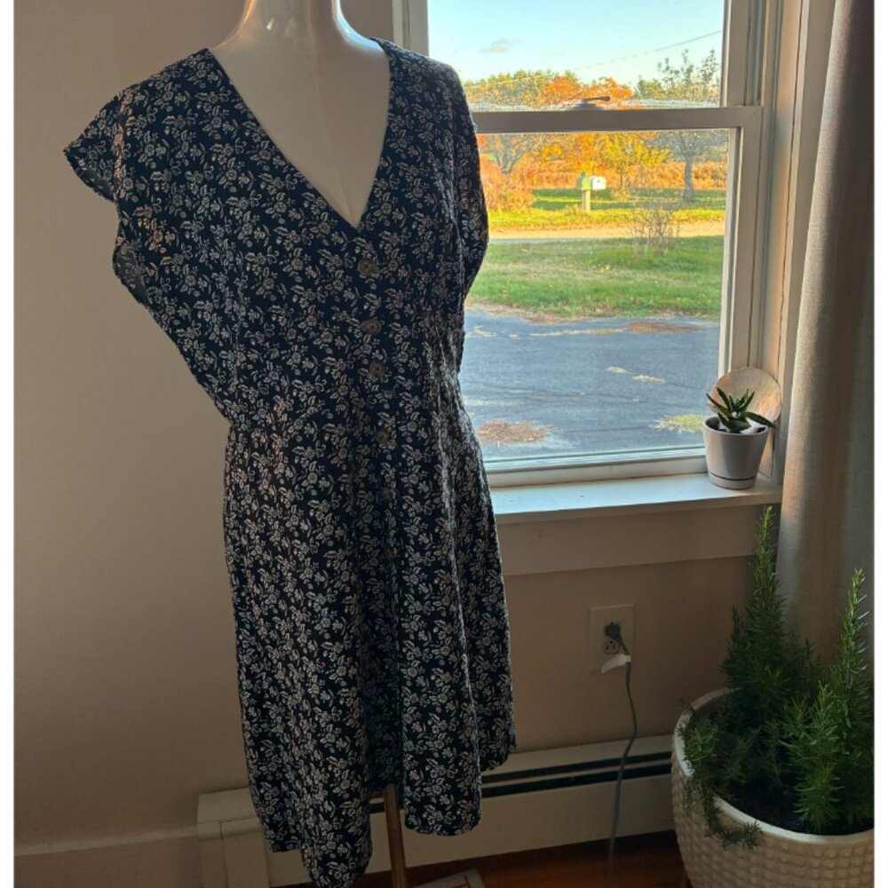 LOFT Linen Blend Button Down Sundress